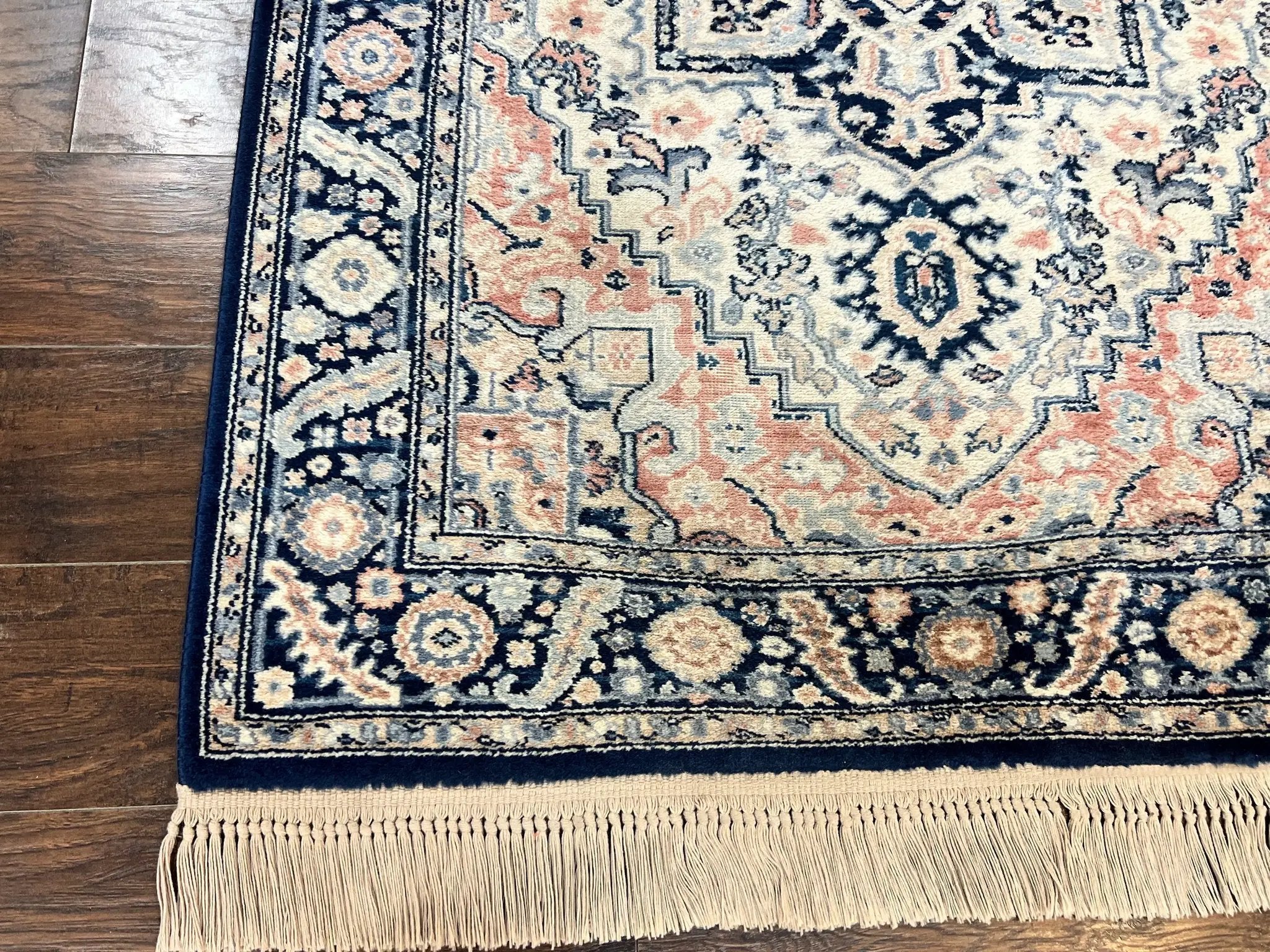 Karastan Blue Heriz Rug #748, Vintage Wool Karastan Carpet 4.3 x 6, Discontinued Original 700 Series Karastan Area Rug by Jewel Rugs