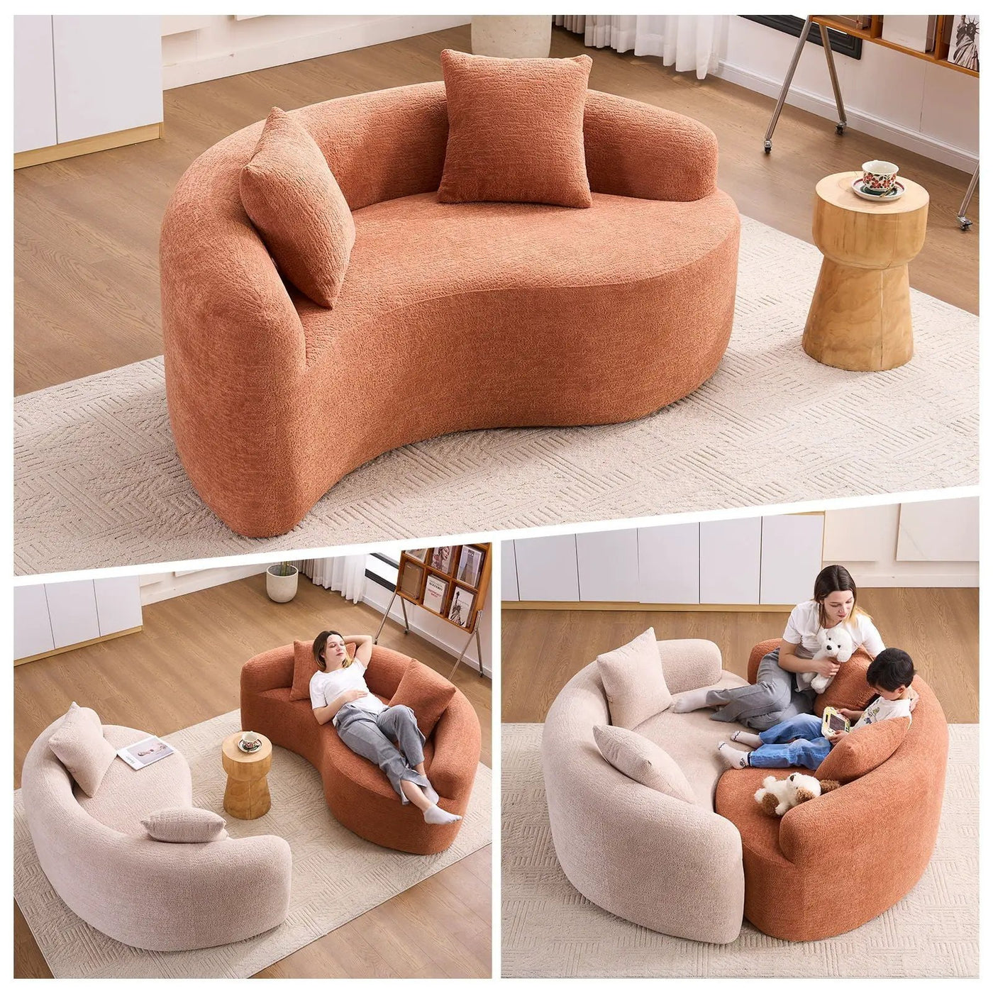 Tai Chi - Curved Dual Depth Loveseat by HouseOfZazla