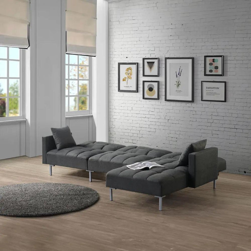 Duzzy - Sectional Sofa - Dark Gray Fabric by Unique Piece Furniture
