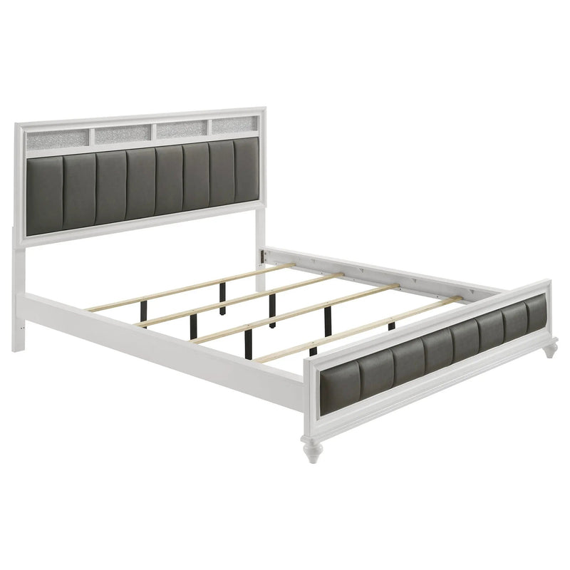 Barzini Wood California King Panel Bed White by Unique Piece Furniture