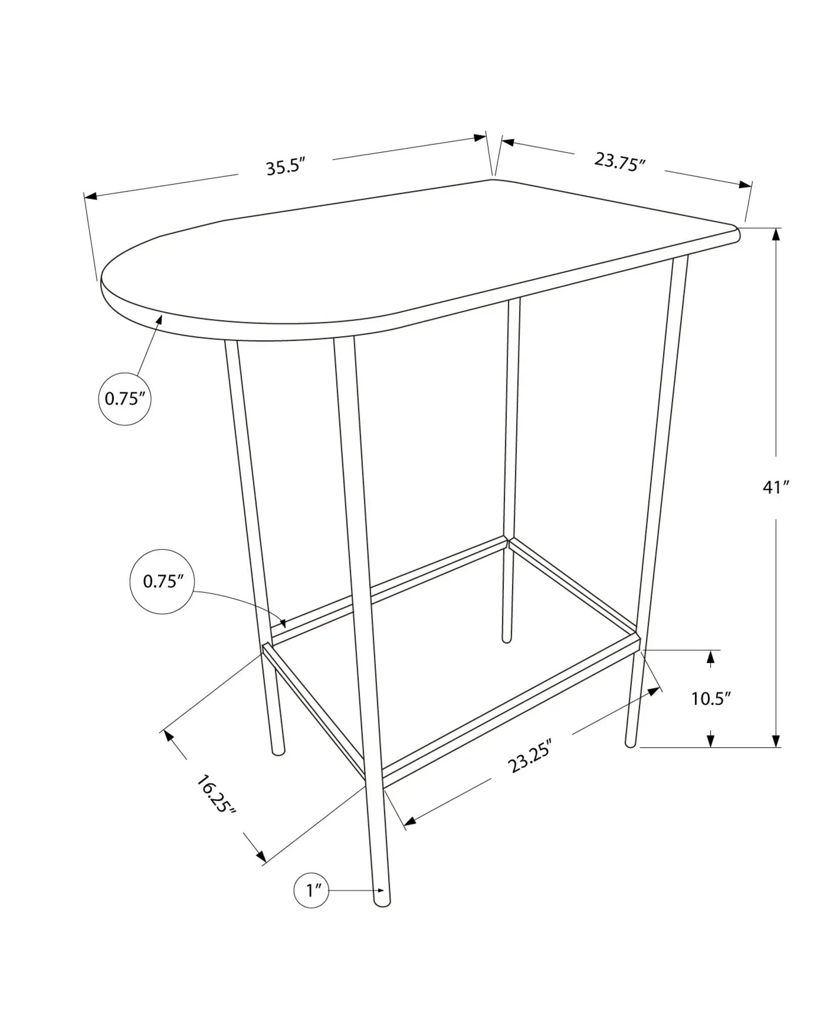 Home Bar Table With Bar Height Small Rectangular For Kitchen by Unique Piece Furniture