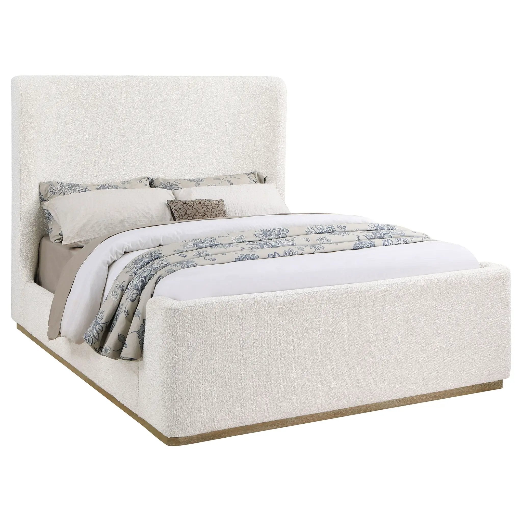 Nala Upholstered Queen Sleigh Bed Cream by Unique Piece Furniture