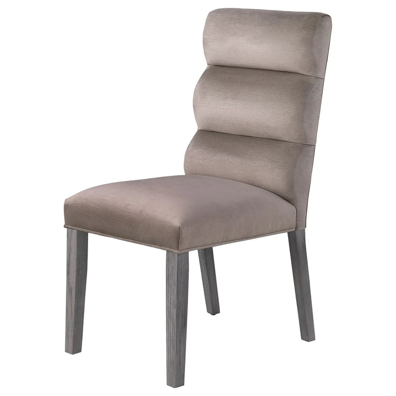 Carla Velvet Upholstered Dining Side Chair Ash (Set of 2) by Unique Piece Furniture
