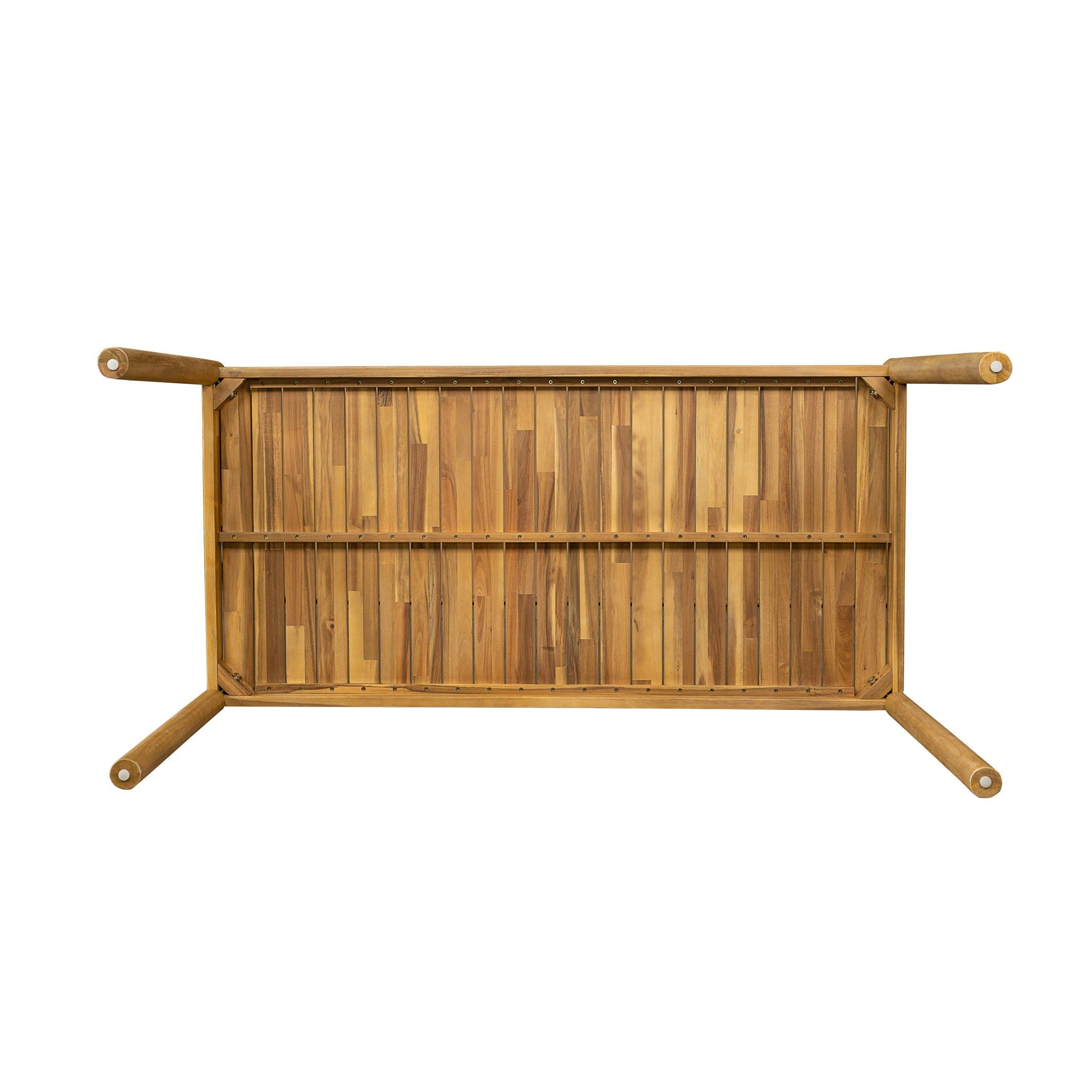 Classic Patio Dining Table, Acacia Wood - Light Teak by HouseOfZazla