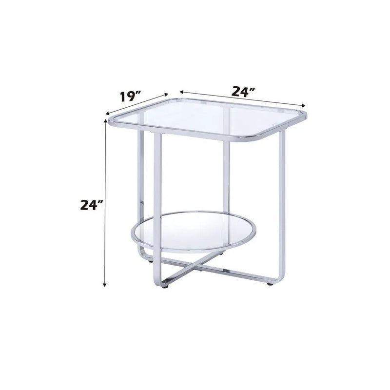Hollo - End Table - Glass & Chrome by Unique Piece Furniture