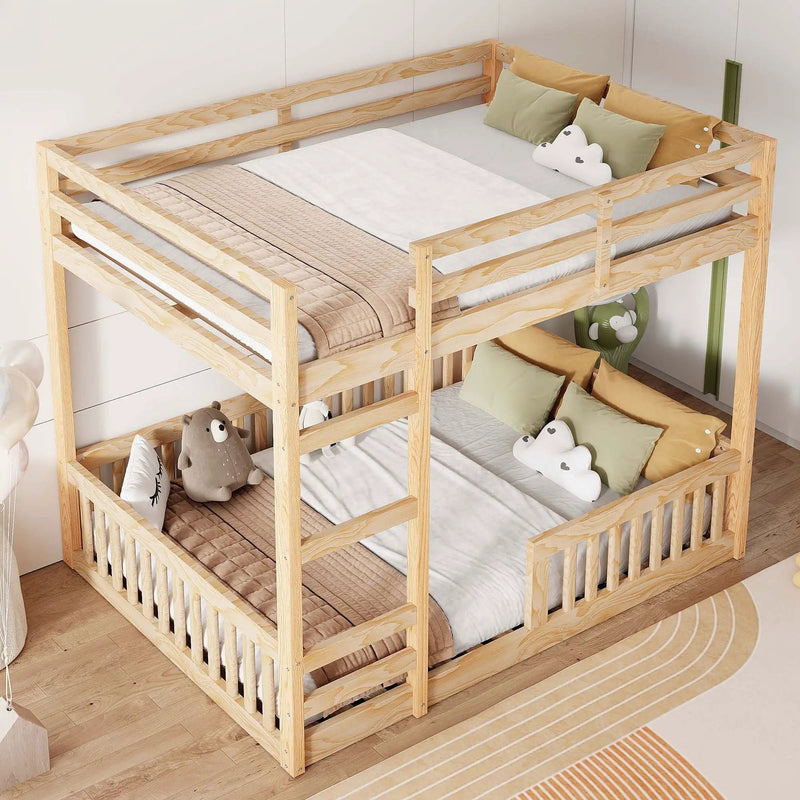 Stylish Bunk Bed With Ladder And Guardrails by Unique Piece Furniture