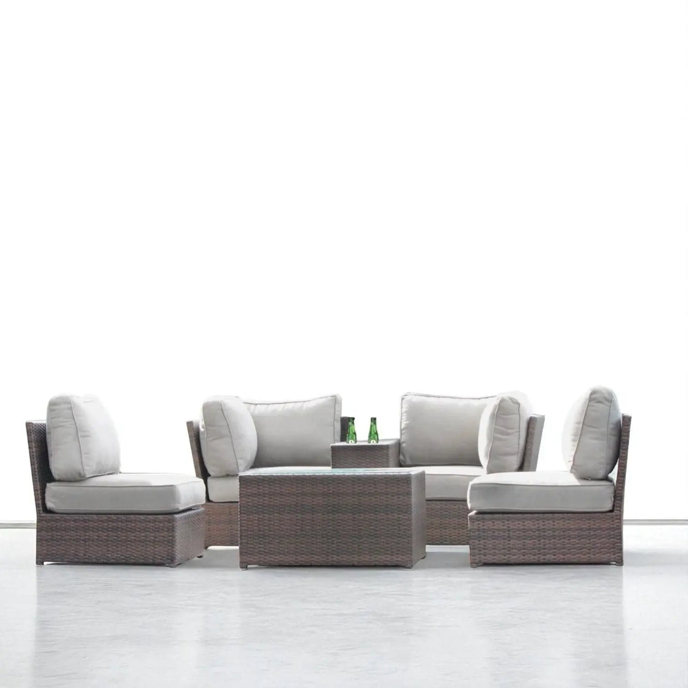 Comfortable Modern Patio Rattan Sectional Set With Cushions by Unique Piece Furniture