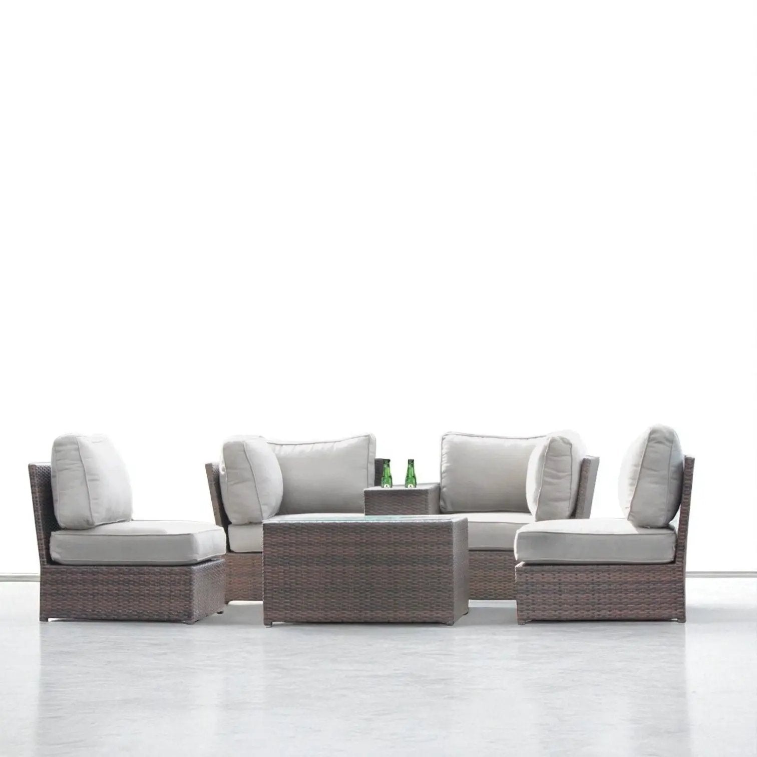 Comfortable Modern Patio Rattan Sectional Set With Cushions by HouseOfZazla