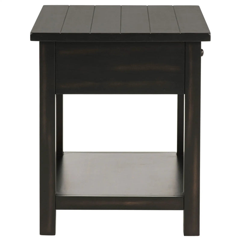 Payne 1-drawer Wood End Table with Shelf Distressed Java by Unique Piece Furniture