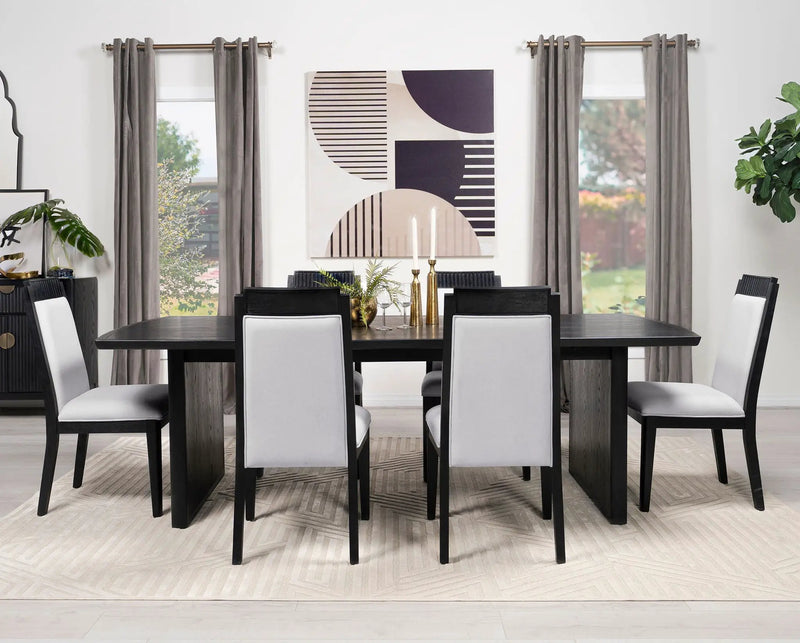 Brookmead 100-inch Extension Leaf Dining Table Black by Unique Piece Furniture