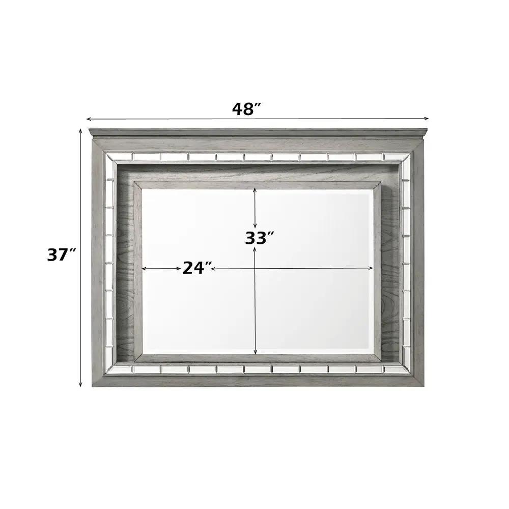 Antares - Mirror With LED - Light Gray Oak by Unique Piece Furniture