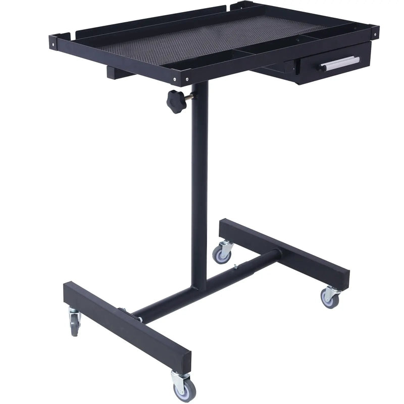 Adjustable Tear Down Work Table With Drawer For Garages, Repair Shops, And Diy, Portable, (4) 2.5" Swivel Casters, 220 Pound Capacity, Rubber Corners, Heavy Duty Steel by HouseOfZazla