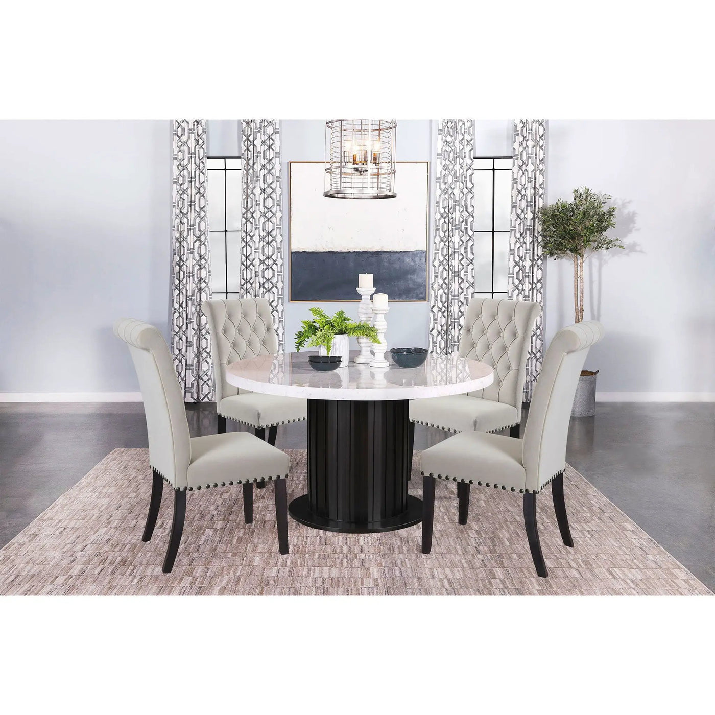 Tufted Rolled Backrest Side Chairs (Set of 2) by HouseOfZazla