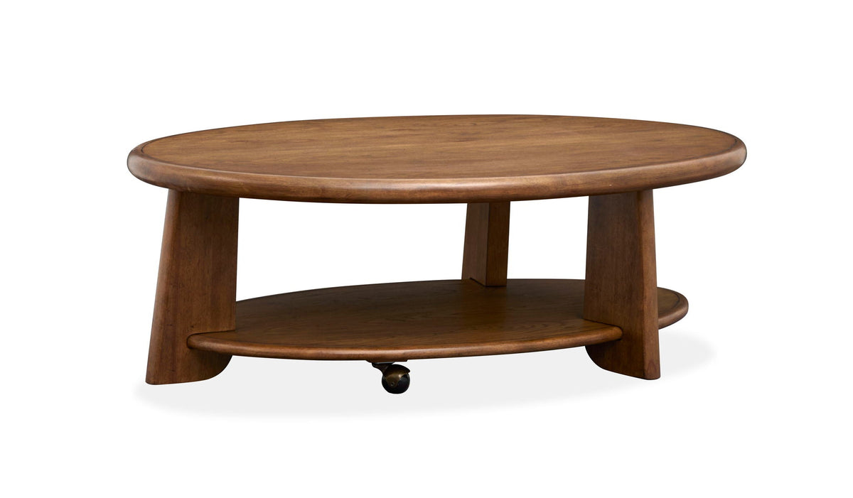 Tanner - Oval Cocktail Table With Casters - Tawny Brown, photo 6 of 7