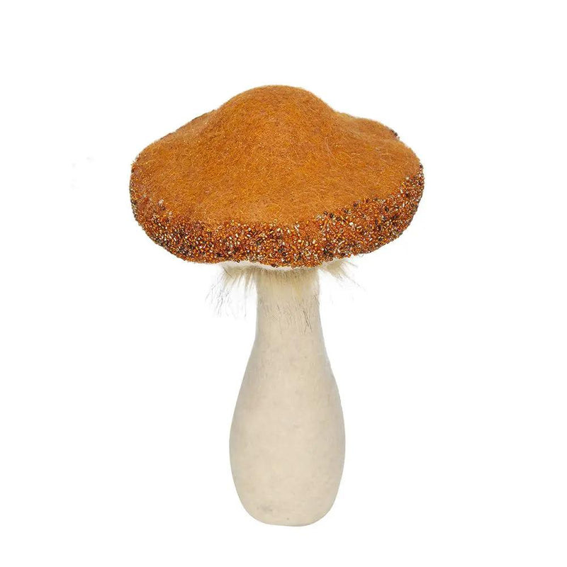 Mushroom Holiday Ornament, For Harvest Festival Fall Festival & Thanksgiving Table Decorations (Set of 2) - Beige / Orange by Unique Piece Furniture