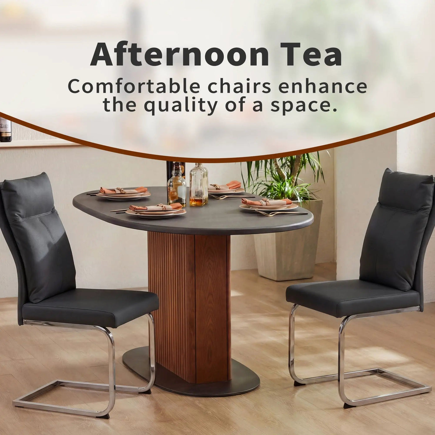 Modern Dining Chair SetWith Soft Cushion Backrest (2 Pieces) by HouseOfZazla