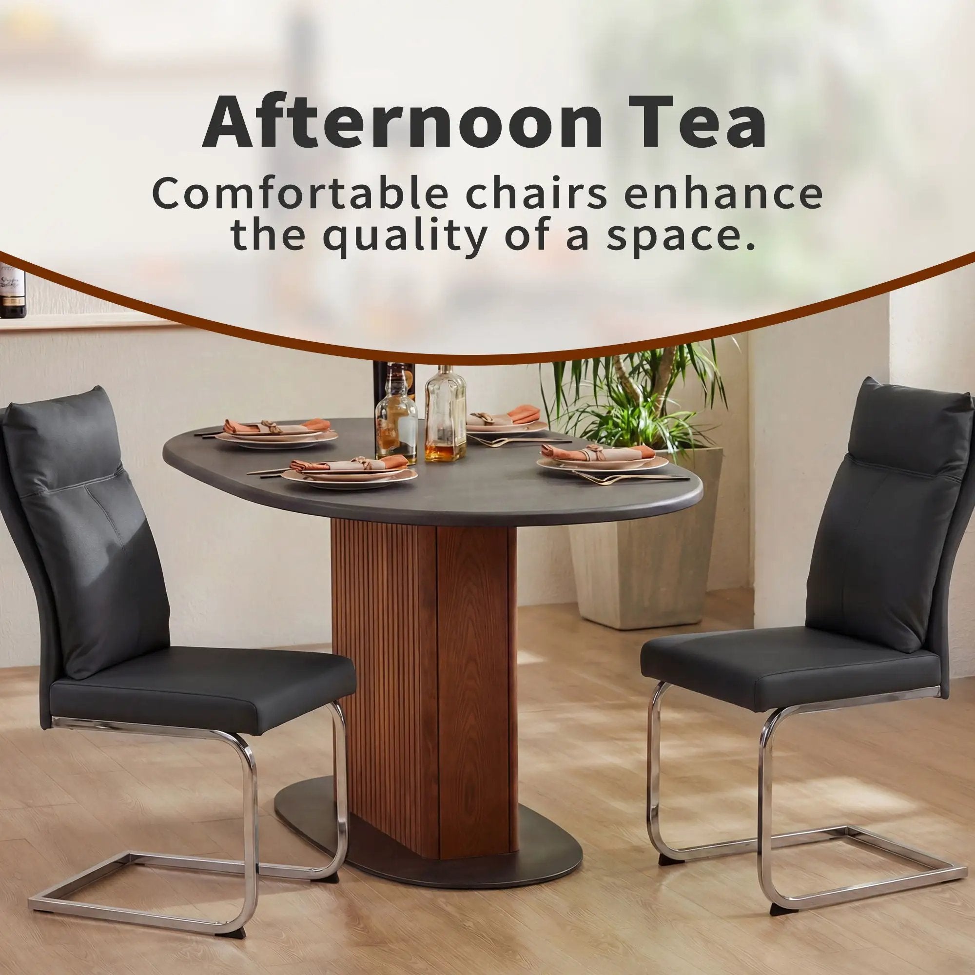 Modern Dining Chair SetWith Soft Cushion Backrest (2 Pieces) by Unique Piece Furniture