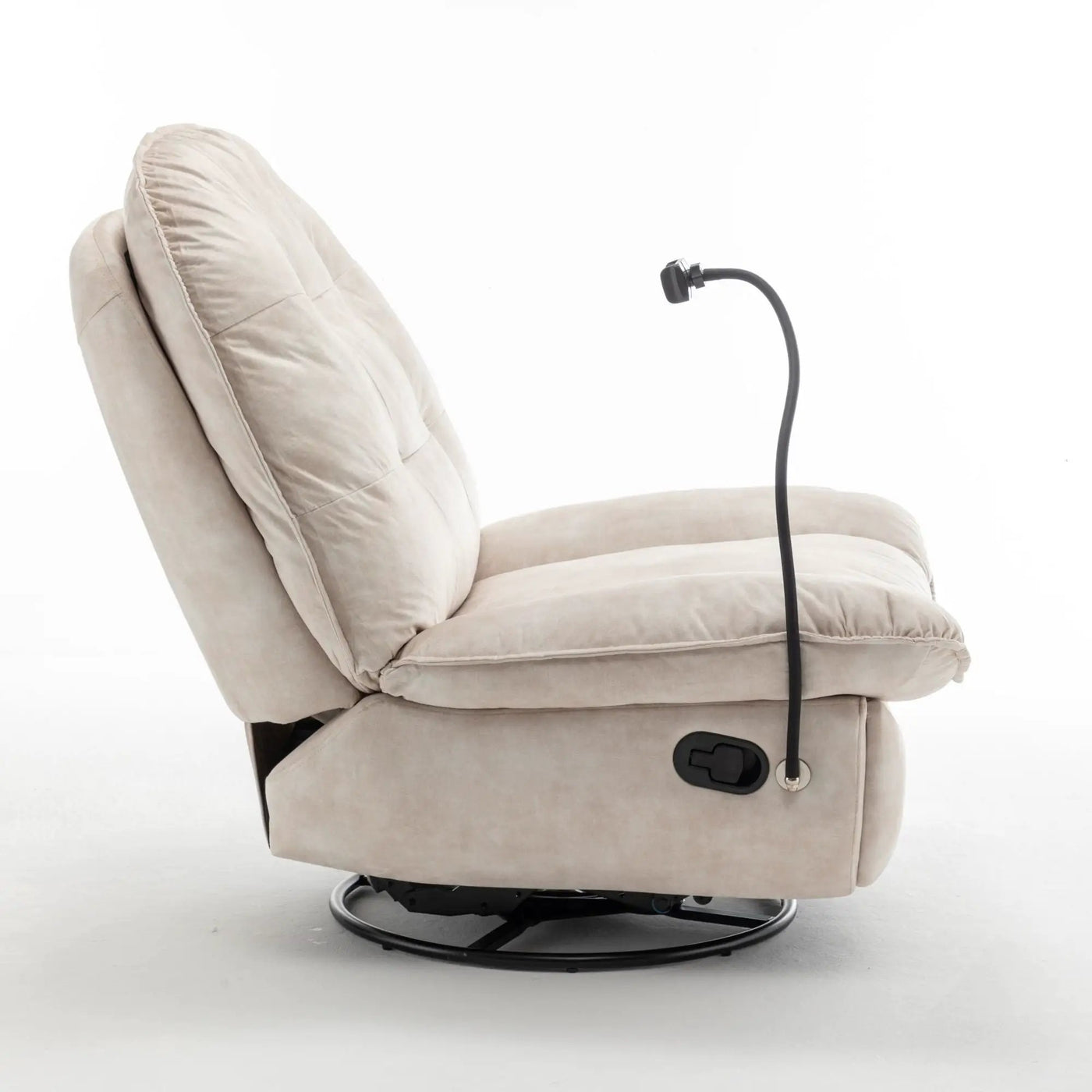 Modern Swivel Gliding Recliner Chair With Rocking Function And Phone Holder, Large Comfortable by HouseOfZazla