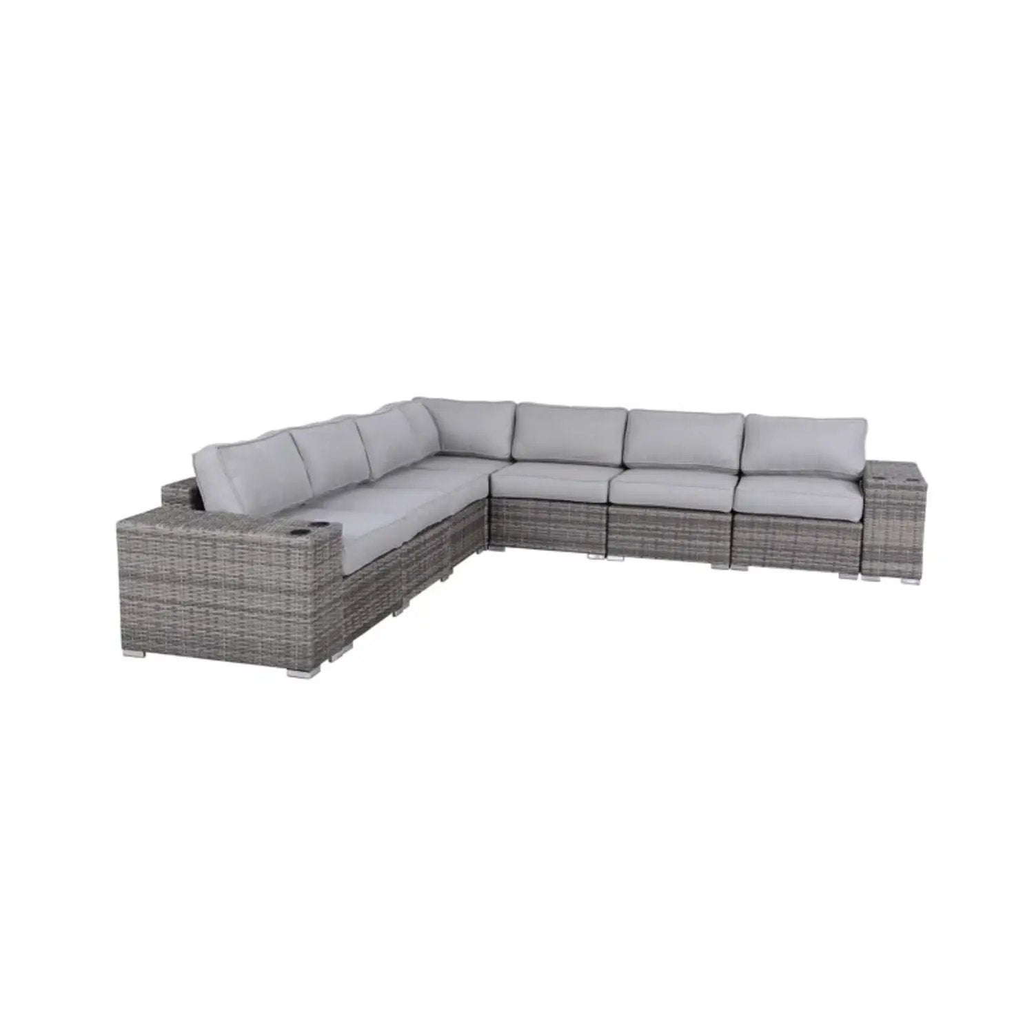 Minnesota - 9 Piece Sectional Sofa Set With Cushions - Gray Mix by Unique Piece Furniture