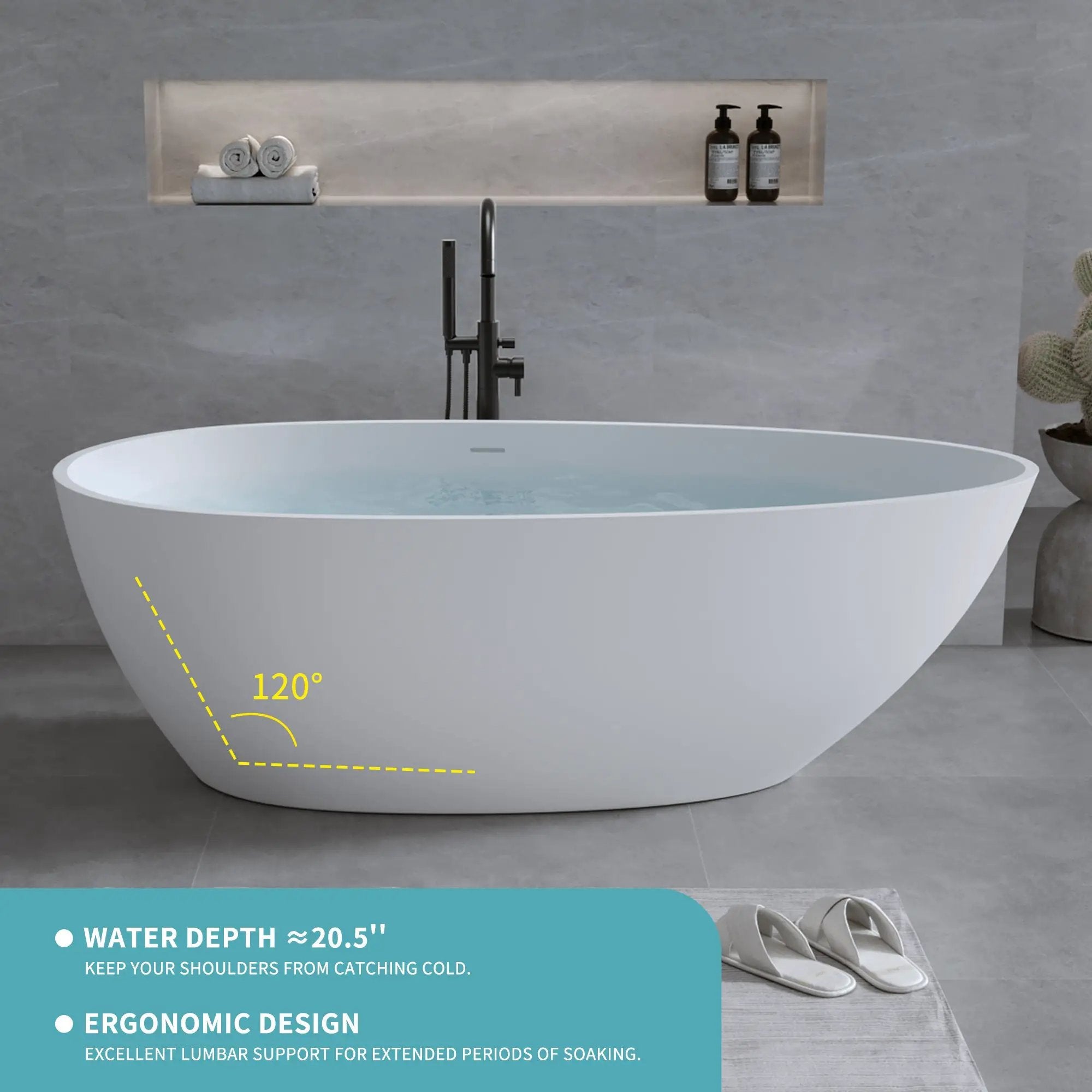 59'' Solid Surface Matte Tub by HouseOfZazla
