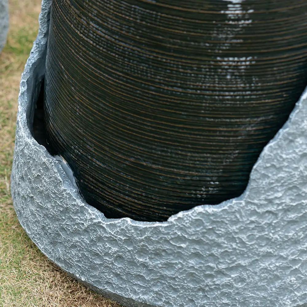 Indoor Outdoor Water Fountain, Unique Broken Urn Fountain Chic Dynamic Modern Design With Light For Garden by Unique Piece Furniture