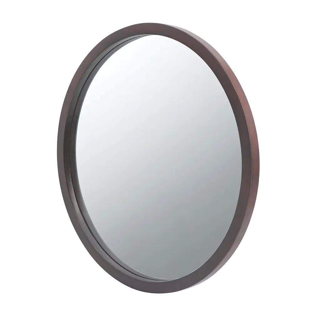 Circle Wall Mirror With Wooden Frame for Living Room by HouseOfZazla