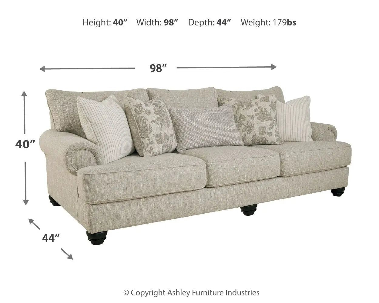 Asanti - Sofa - Fog by Unique Piece Furniture