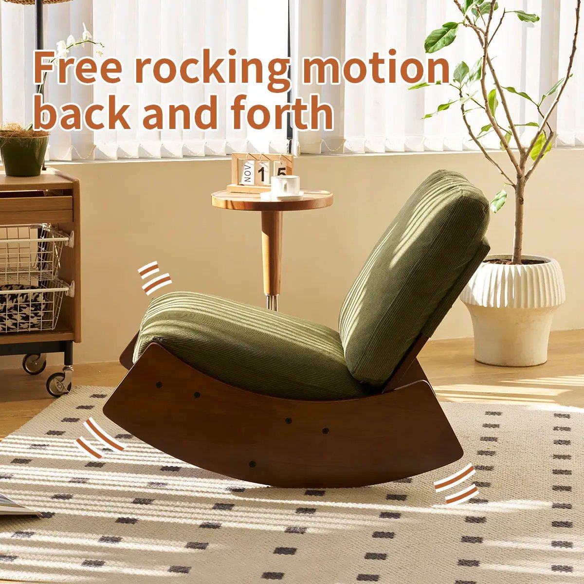 Comfortable High-Quality Upholstery Glider Rocking Chair by HouseOfZazla