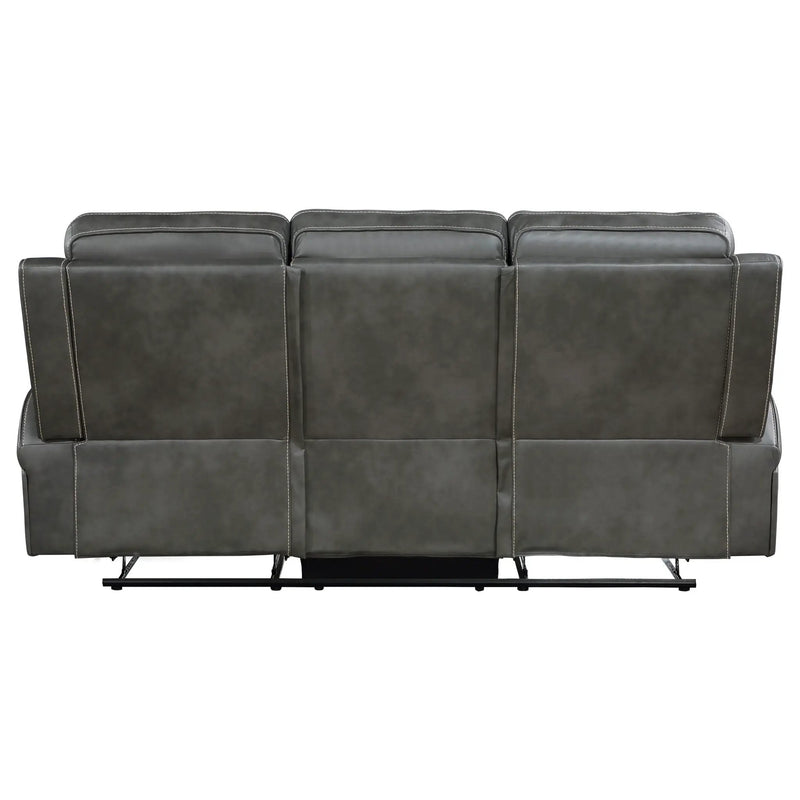 Raelynn Upholstered Track Arm Motion Sofa Grey by Unique Piece Furniture