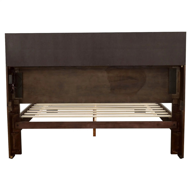 Jessica Eastern King LED Storage Bookcase Bed Cappuccino by Unique Piece Furniture
