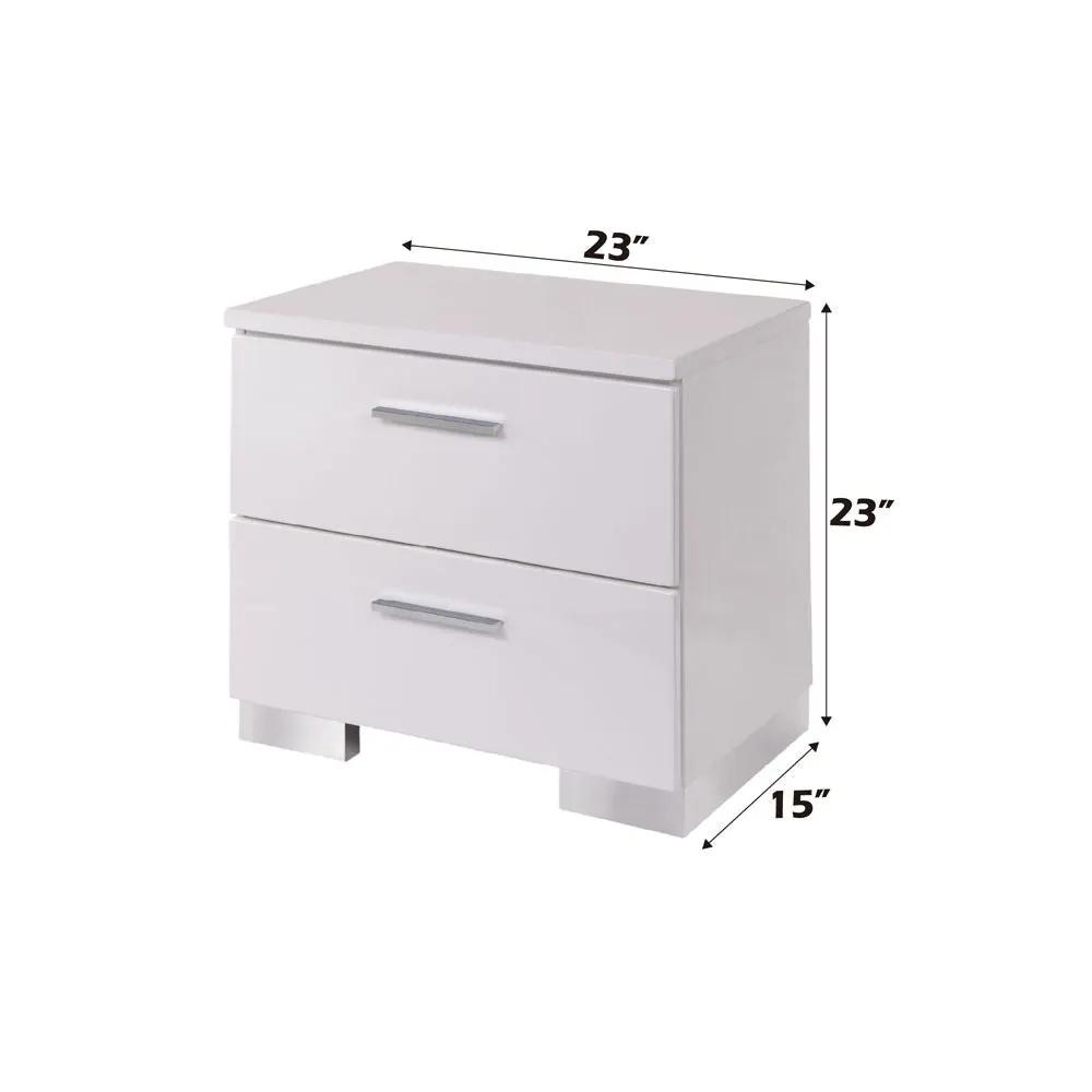 Lorimar - Nightstand - White & Chrome Leg by Unique Piece Furniture
