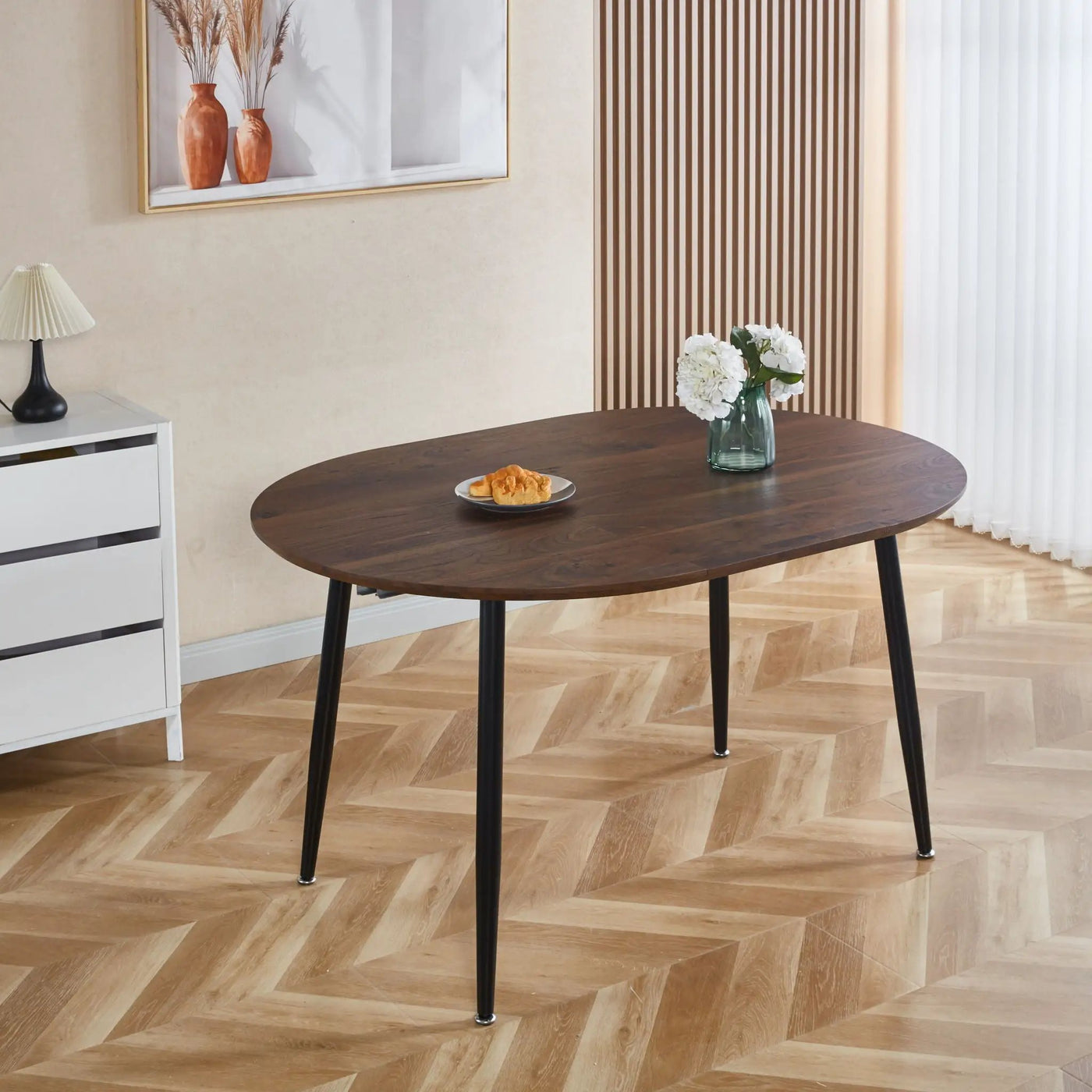 Extensible Table, Dining Table, Office Table, Coffee Table Metal Leg by HouseOfZazla