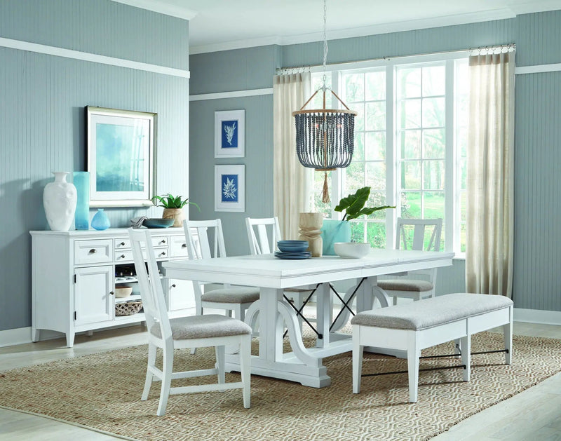 Heron Cove - Bench With Upholstered Seat - Chalk White by Unique Piece Furniture