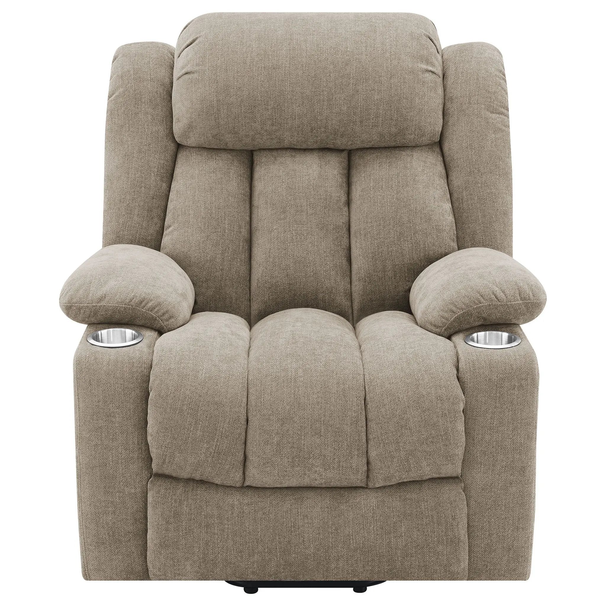 Houston Upholstered Power Lift Recliner Chair Camel by Unique Piece Furniture