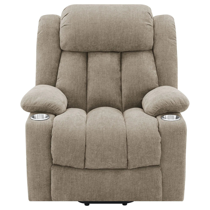 Houston Upholstered Power Lift Recliner Chair Camel by Unique Piece Furniture