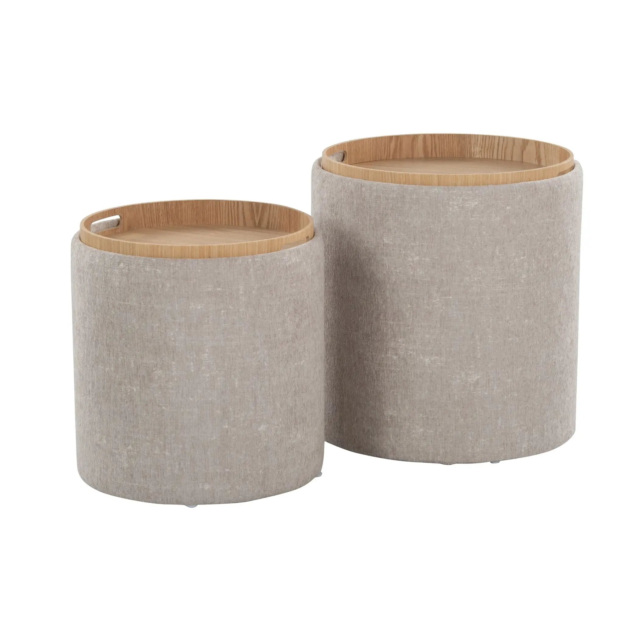 Tray - Contemporary Nesting Ottoman Set by Unique Piece Furniture