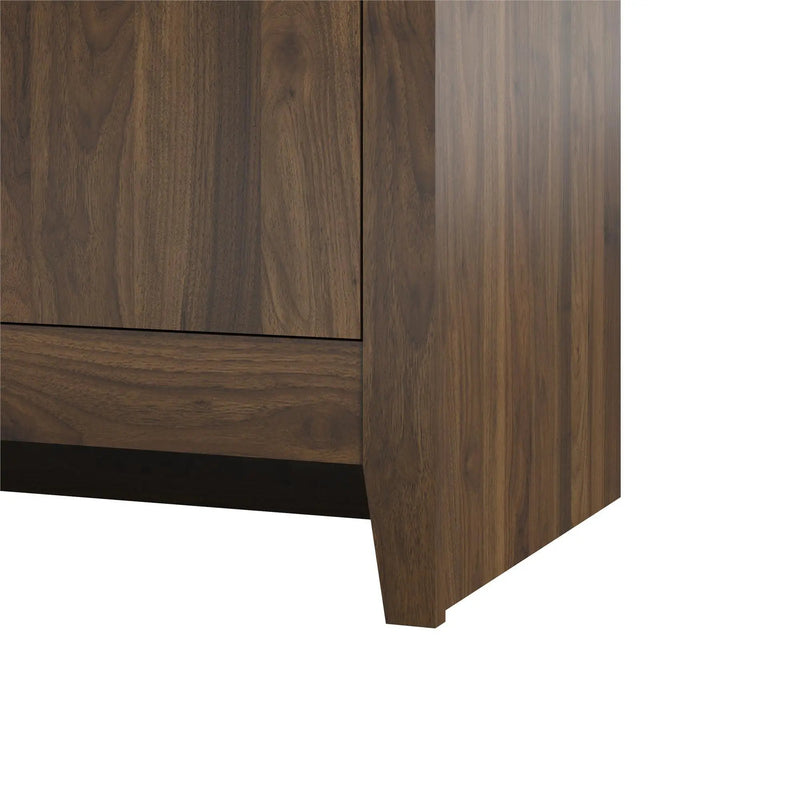 TV Stand For TVs Up To 65" With Open Shelves And Storage Cabinets - Walnut by HouseOfZazla