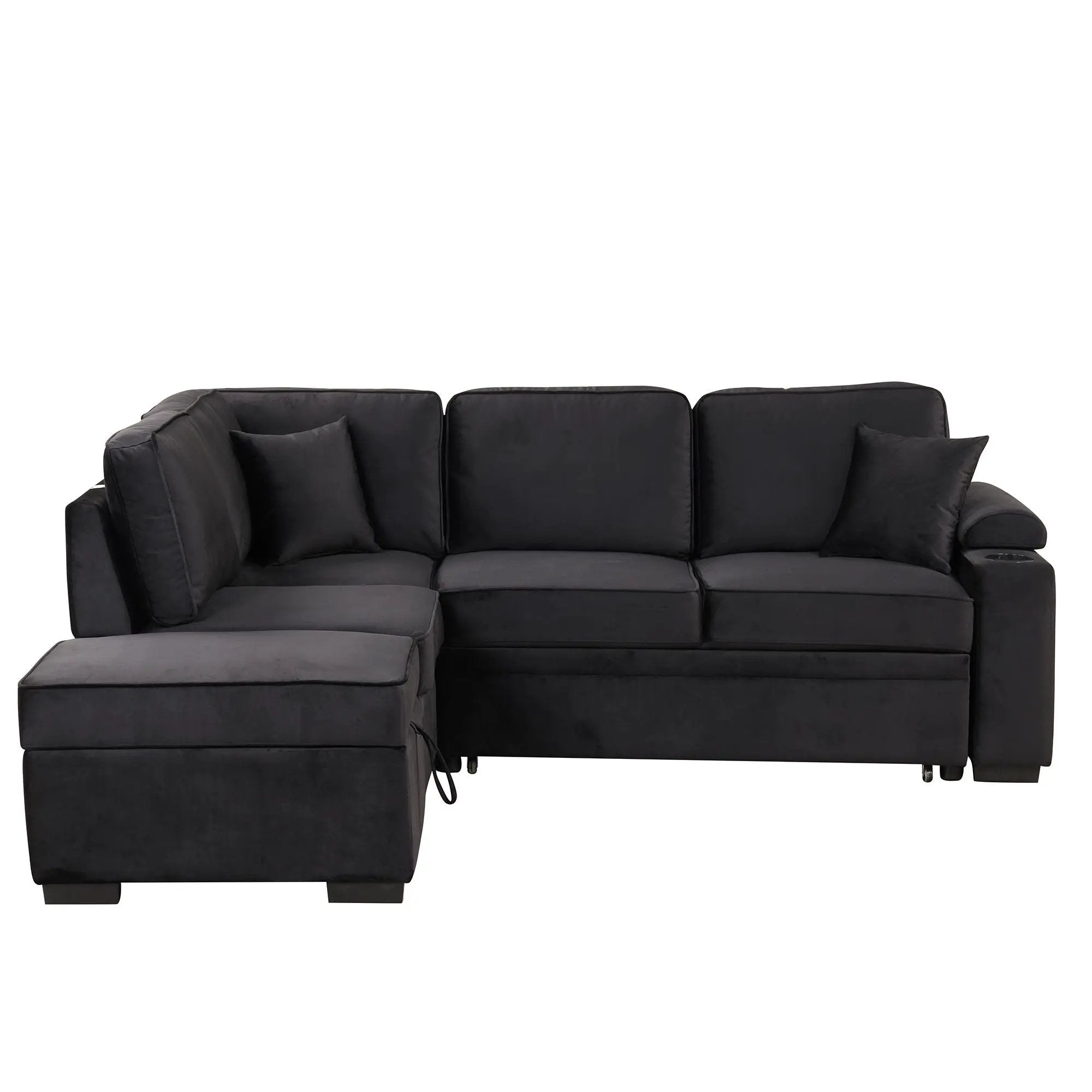Sleeper Sofa Bed, 2 In 1 Pull Out Sofa Bed L Shape Couch With Storage Ottoman For Living Room, Bedroom Couch And Small Apartment by HouseOfZazla