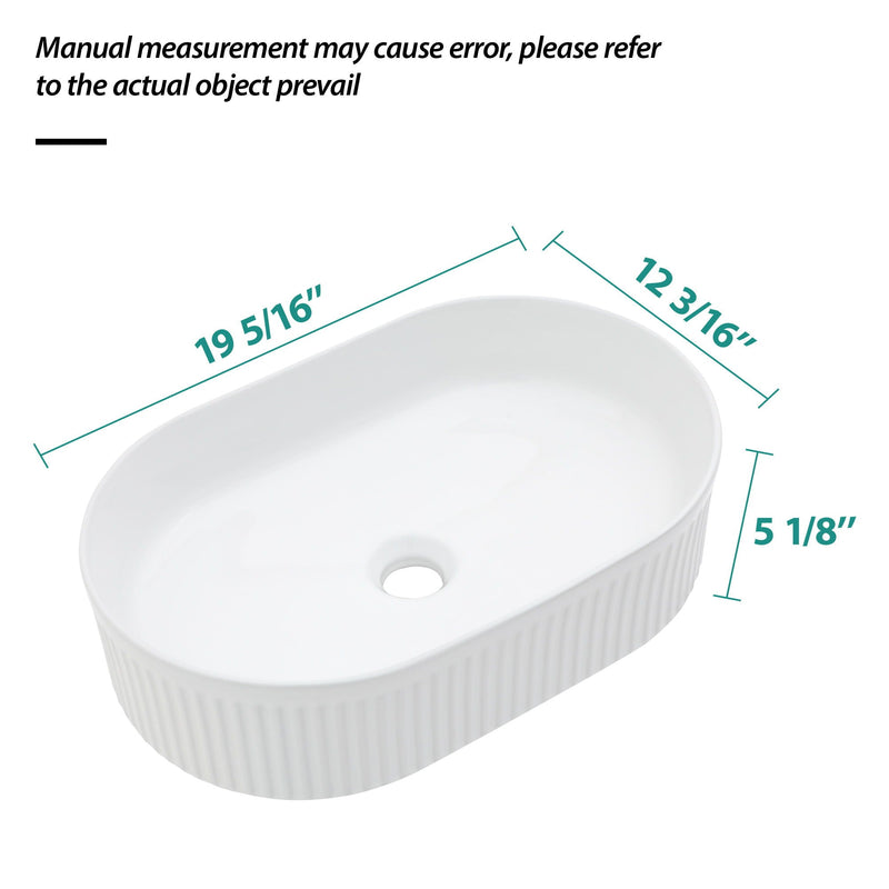 Vessel Oval Bathroom Sink - White by HouseOfZazla