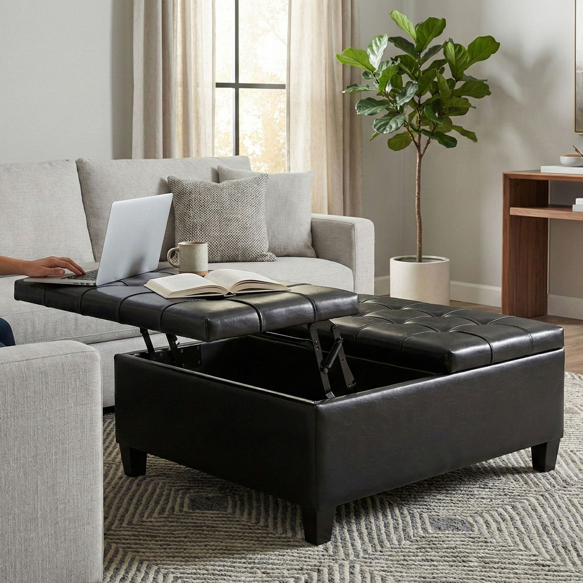 Harrison - Large Coffee Table Storage Ottoman, photo 21 of 25