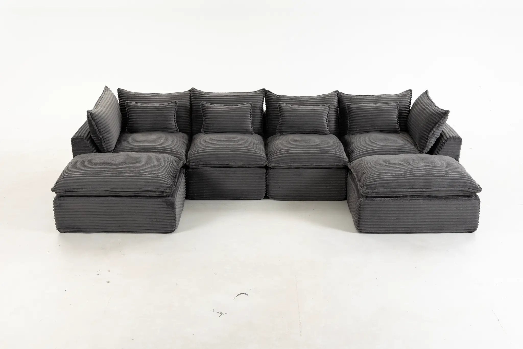 129.8" Width Cloud Couch Oversized Modular Sectional Sofa by HouseOfZazla