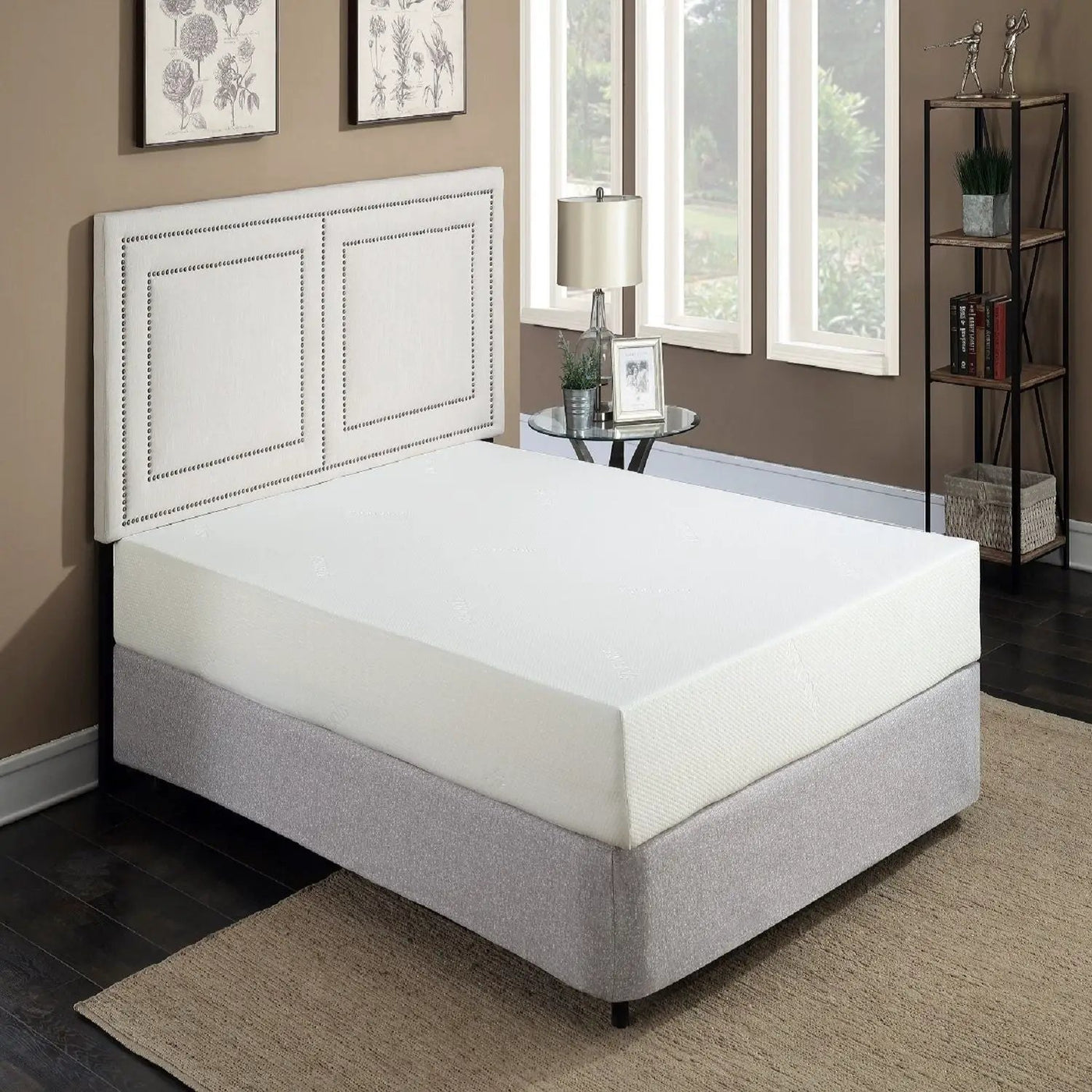 10" Plush Gel Memory Foam Mattress Bed With Cooling Technology, Aloe Vera Cover by HouseOfZazla