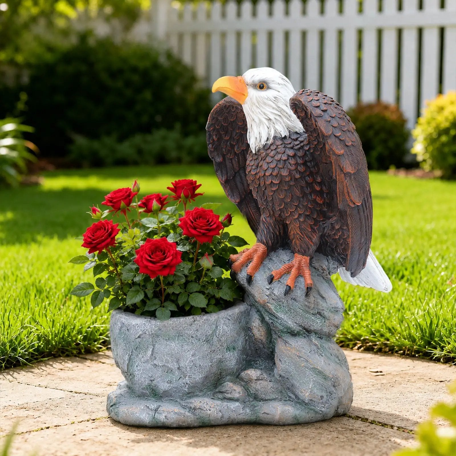 Standing Eagle Statue Garden Planter by HouseOfZazla