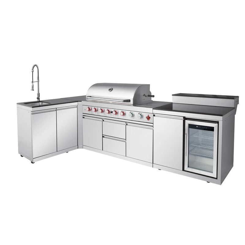 Outdoor Kitchen Island with 6+1 Burner Propane Gas BBQ Grill by HouseOfZazla