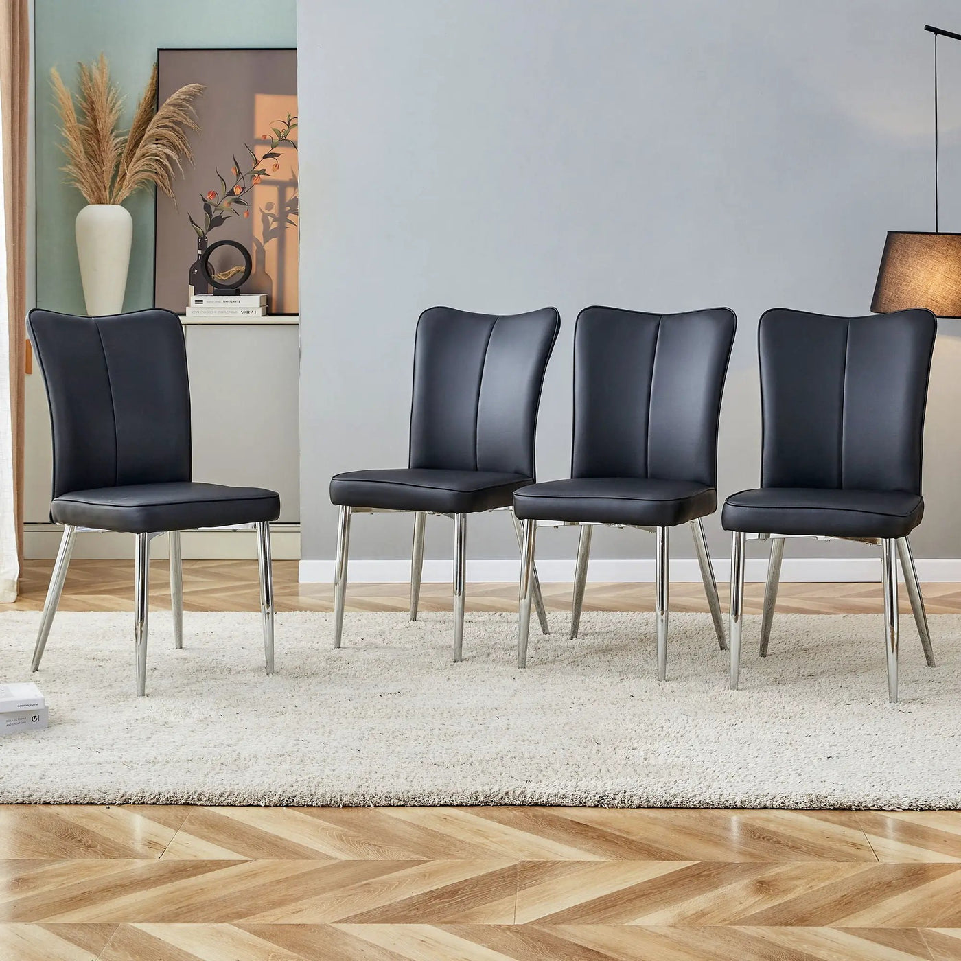 Modern Minimalist Dining Chairs With Metal Legs by HouseOfZazla