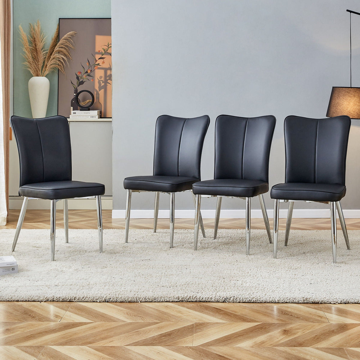 Modern Minimalist Dining Chairs With Metal Legs, photo 10 of 12