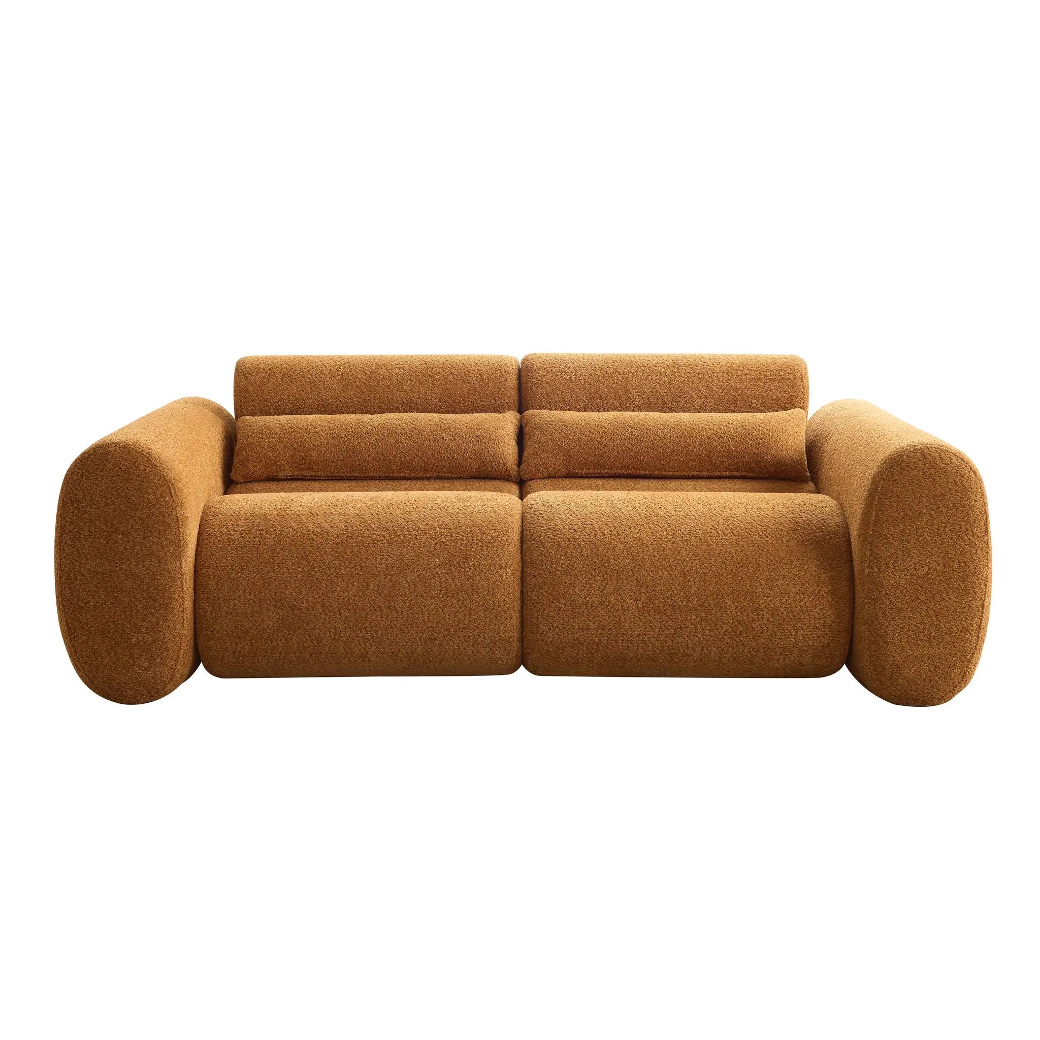 79 in. Round Arm Cloud Curved 3-Seater Modern Upholstered Boucle Sofa by HouseOfZazla