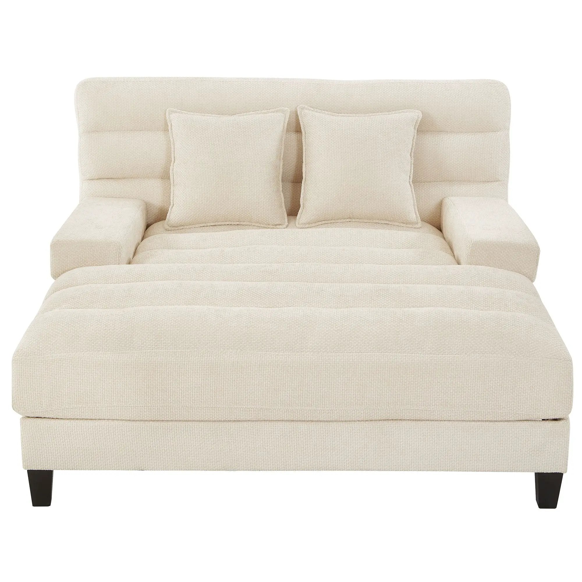 Chaise Bed Lounge Sofa Chair With Adjustable Backrest And LED Light Strip by Unique Piece Furniture