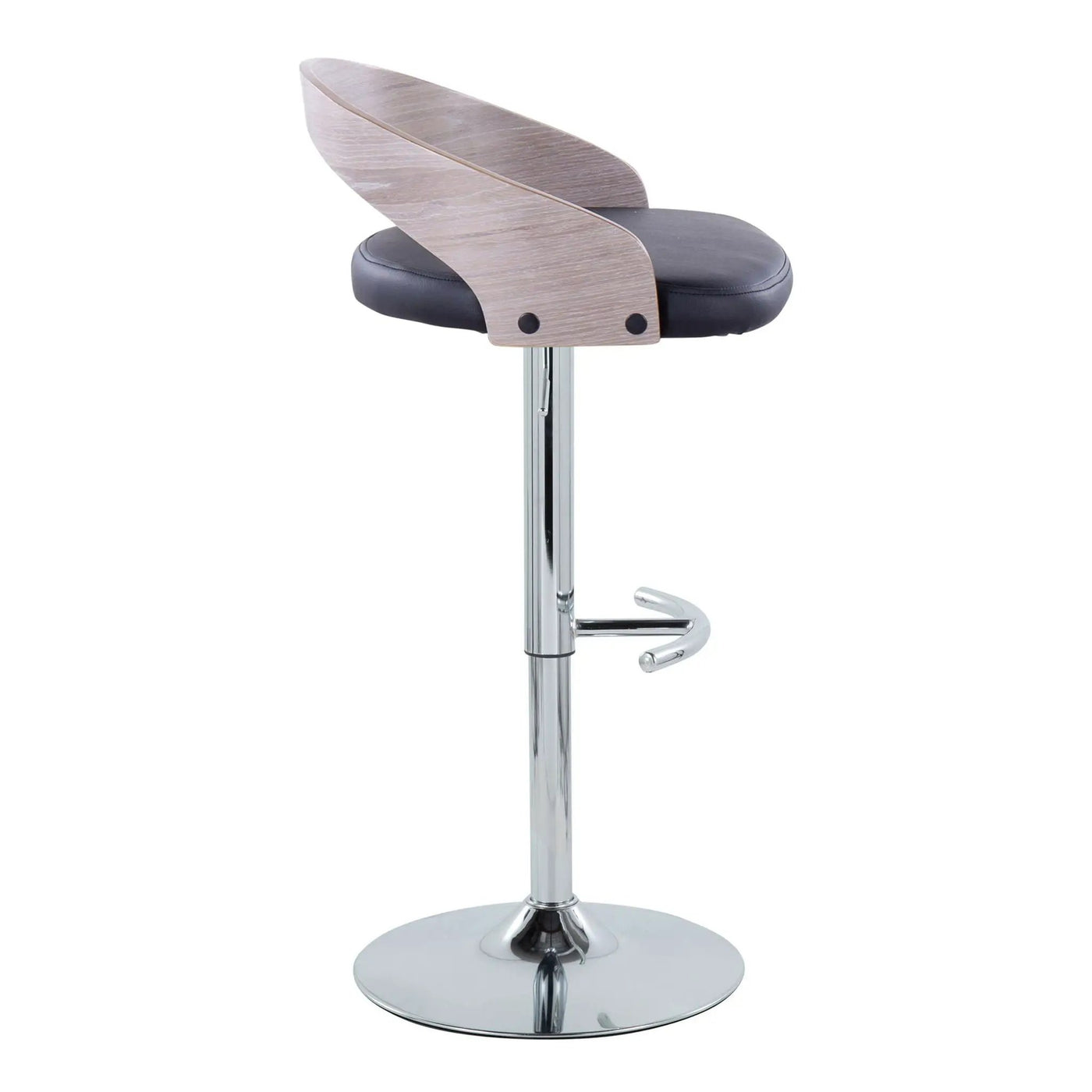 Grotto - Contemporary, Adjustable Barstool With Swivel With Rounded T Footrest (Set of 2) by HouseOfZazla