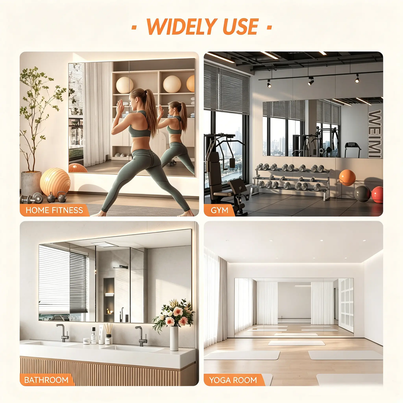 Home Gym Workout Mirror 72" L x 36" W by HouseOfZazla